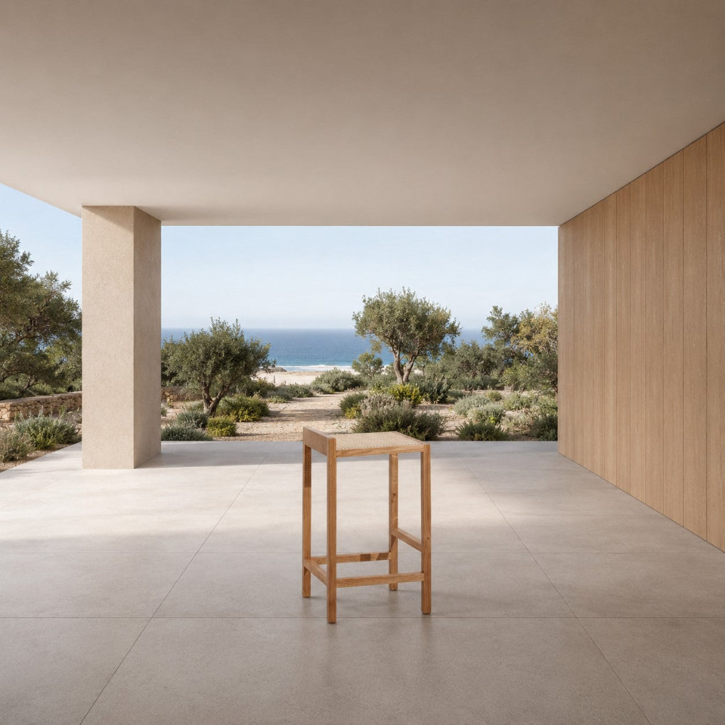 Porventura ALTO stool combines a refined wooden structure with clean, balanced proportions, offering a timeless seating solution for a variety of interior settings.