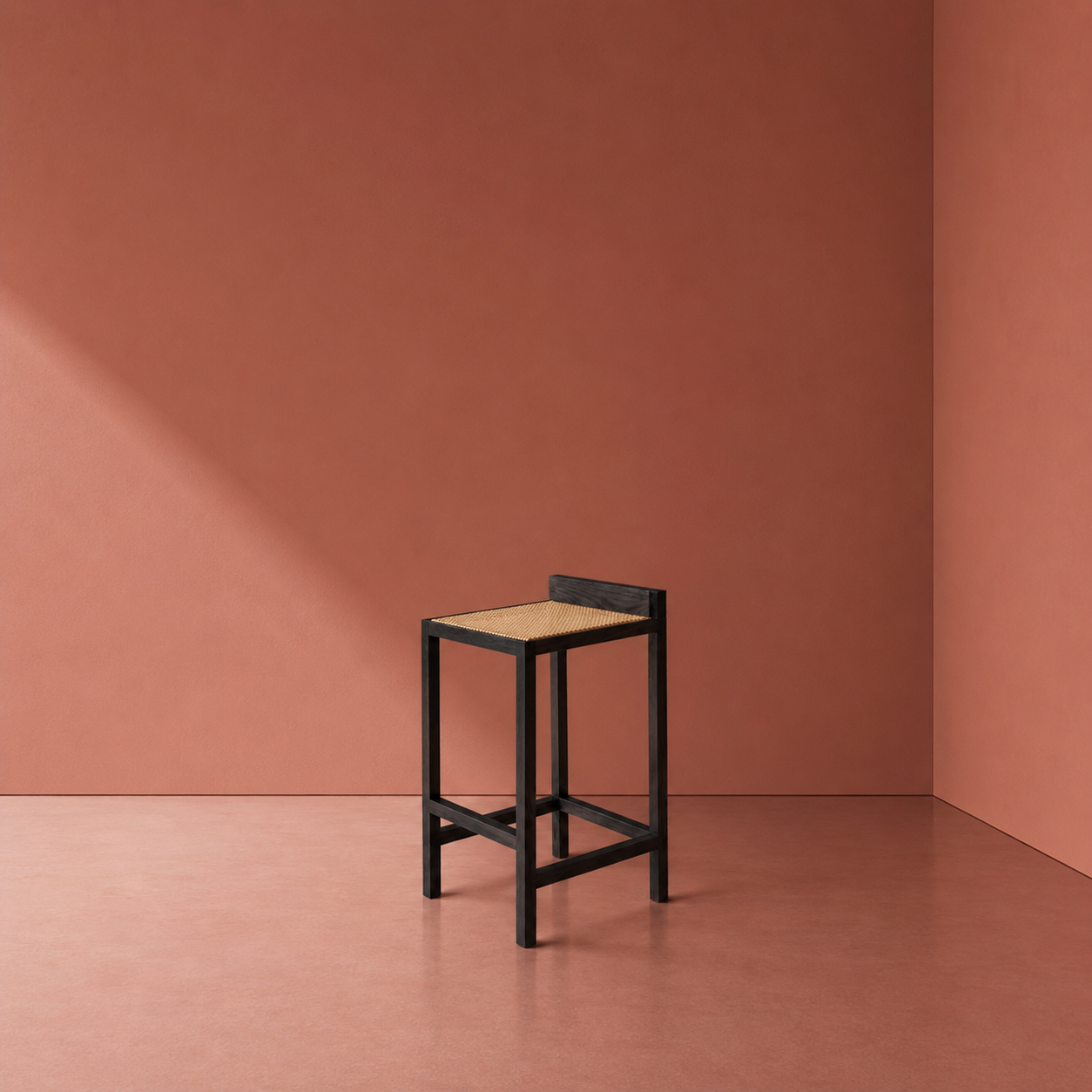 Porventura Alto stool with sleek design and wooden legs, showcasing a modern, comfortable seating option.