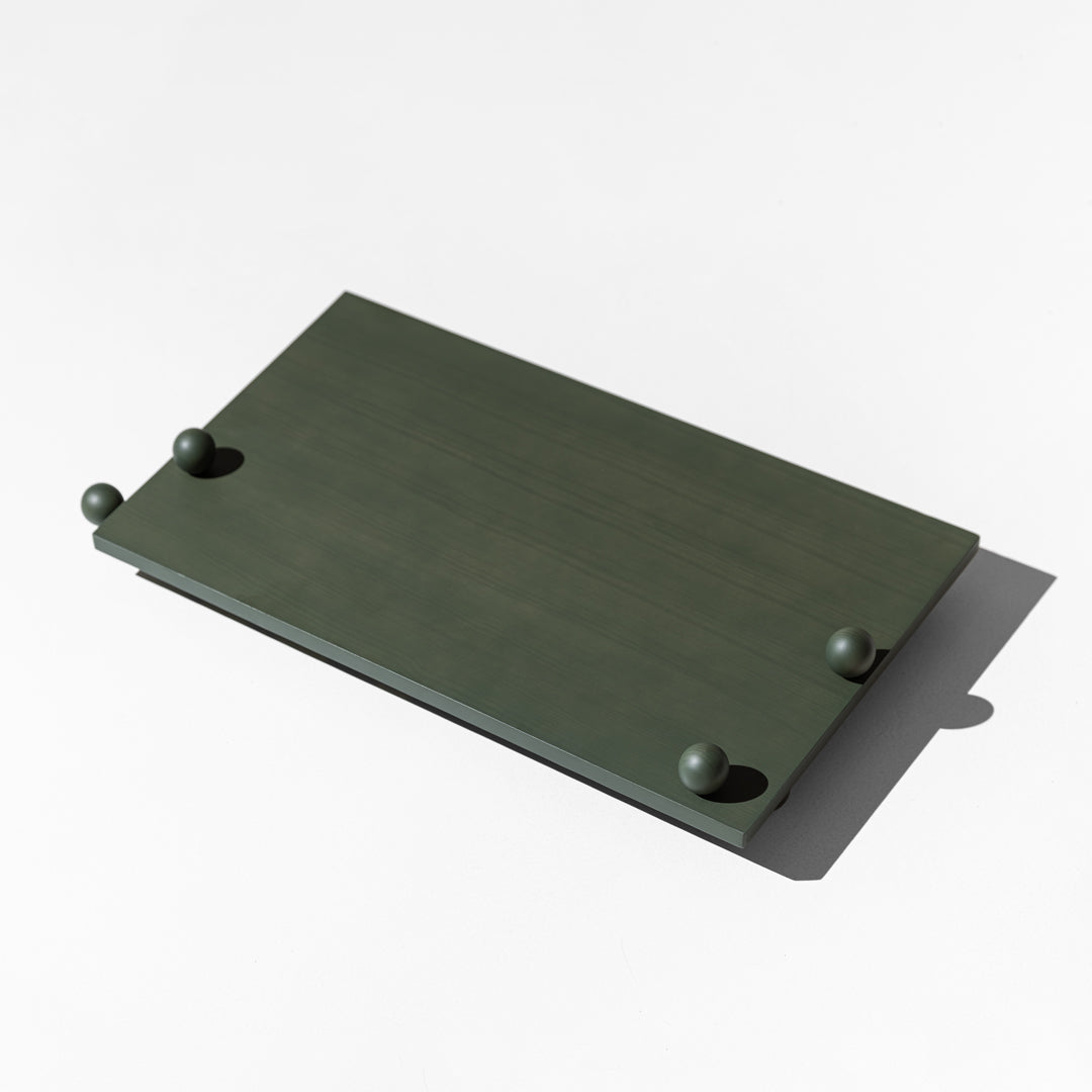 João Xará Burly Tray shown with a rustic wooden design and sturdy handles for serving and display purposes