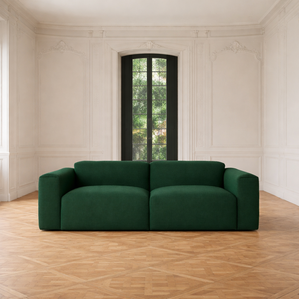 Porventura Deep sofa with plush cushions and modern design, shown in a cozy living room setting.