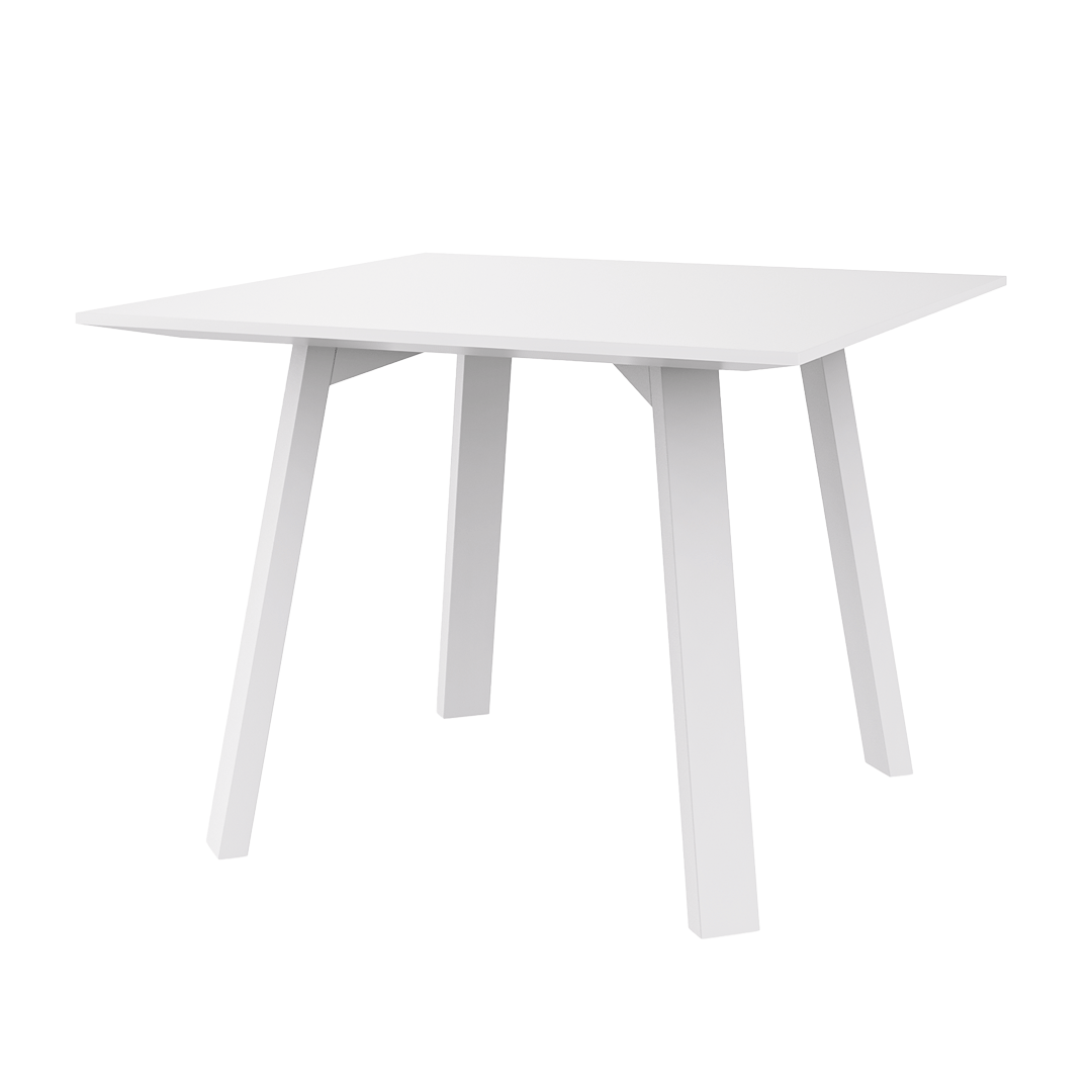 Mesa plana Porventura branca com um design elegante e moderno, apresentando uma superfície lisa e um estilo minimalista.