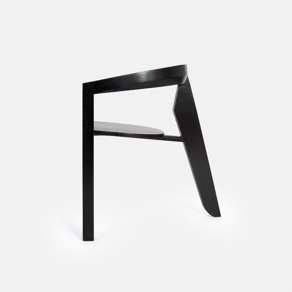 The ICON chair by Porventura in black-painted ash combines clean lines with a streamlined silhouette and an inviting seat.