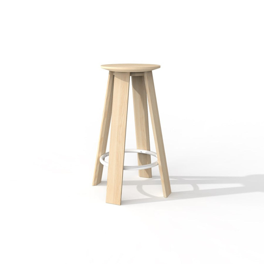 The LINEAR stool by Porventura is crafted from ash wood, available in natural and painted finishes. Its clean lines and balanced proportions bring warmth and simplicity to contemporary interiors.