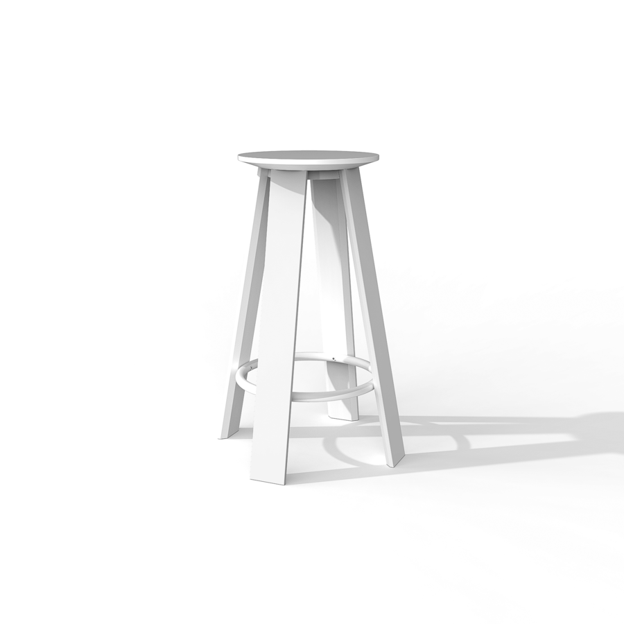 O banco linear Porventura apresenta um design elegante e moderno, com um assento em madeira lisa e pés em metal minimalistas.