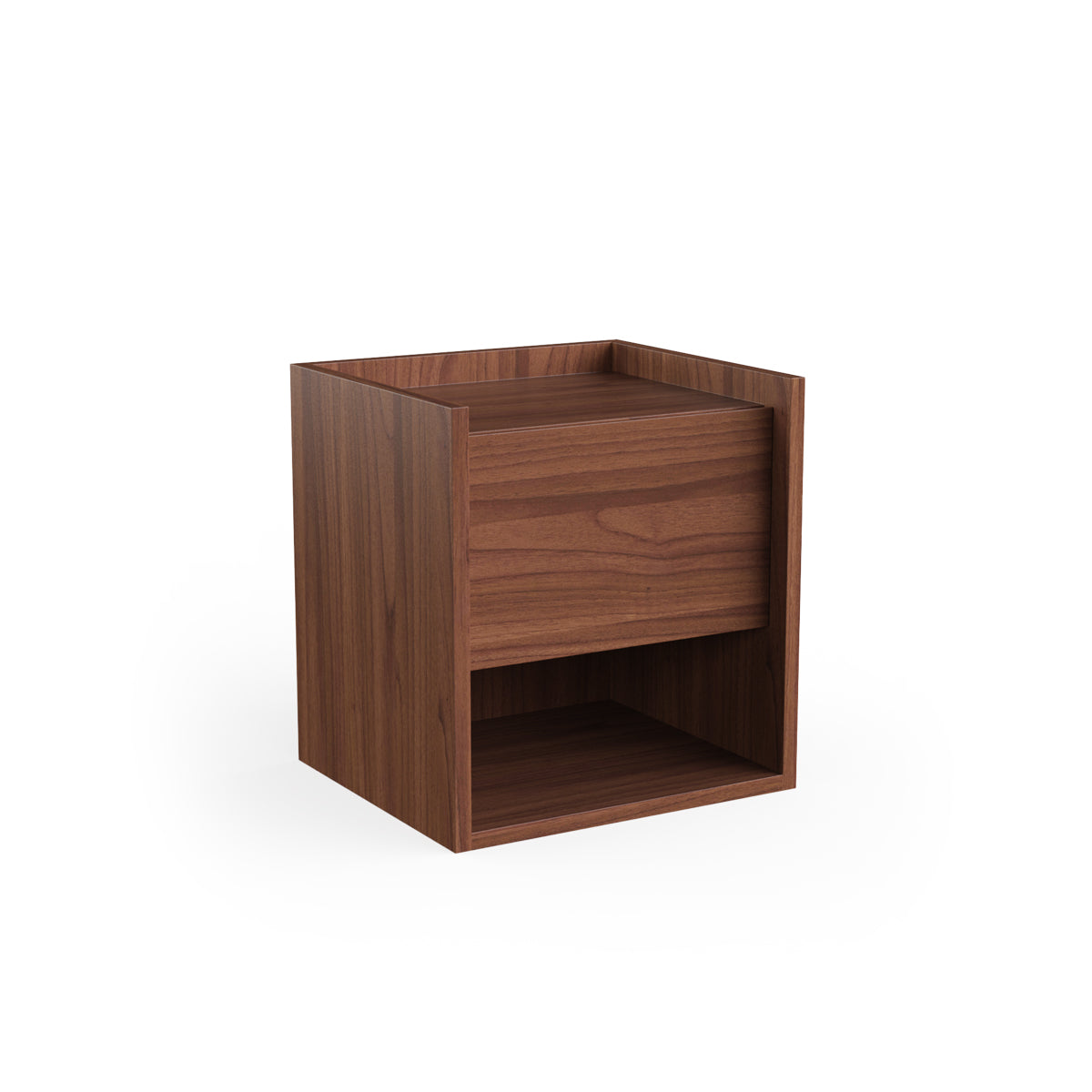 Aparador Porventura Mies S com elegante acabamento em madeira e design moderno, com compartimentos de arrumação e estilo minimalista.