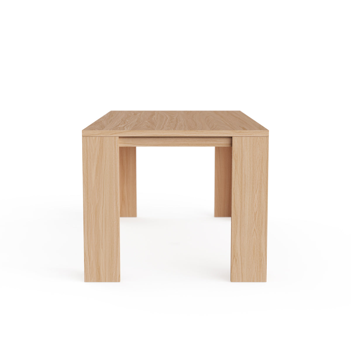 Mesa Porventura Monte com uma elegante superfície de madeira e design moderno, vista de lado realçando o seu acabamento requintado.