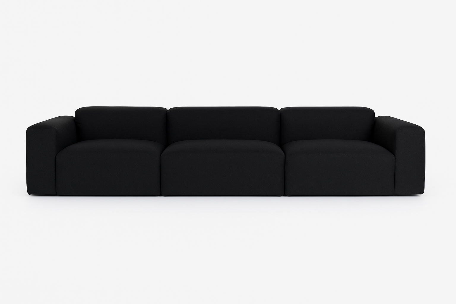 Black Porventura Deep sofa with plush cushions and modern design, perfect for a stylish living room setting.