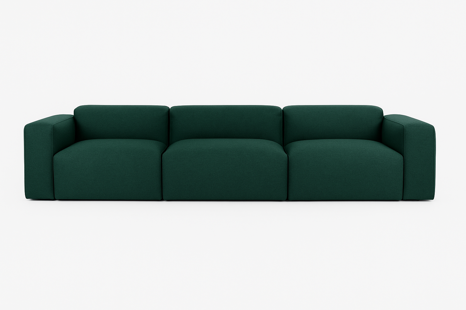 Porventura Deep sofa in green fabric, showing plush cushions and modern design for comfortable lounging.