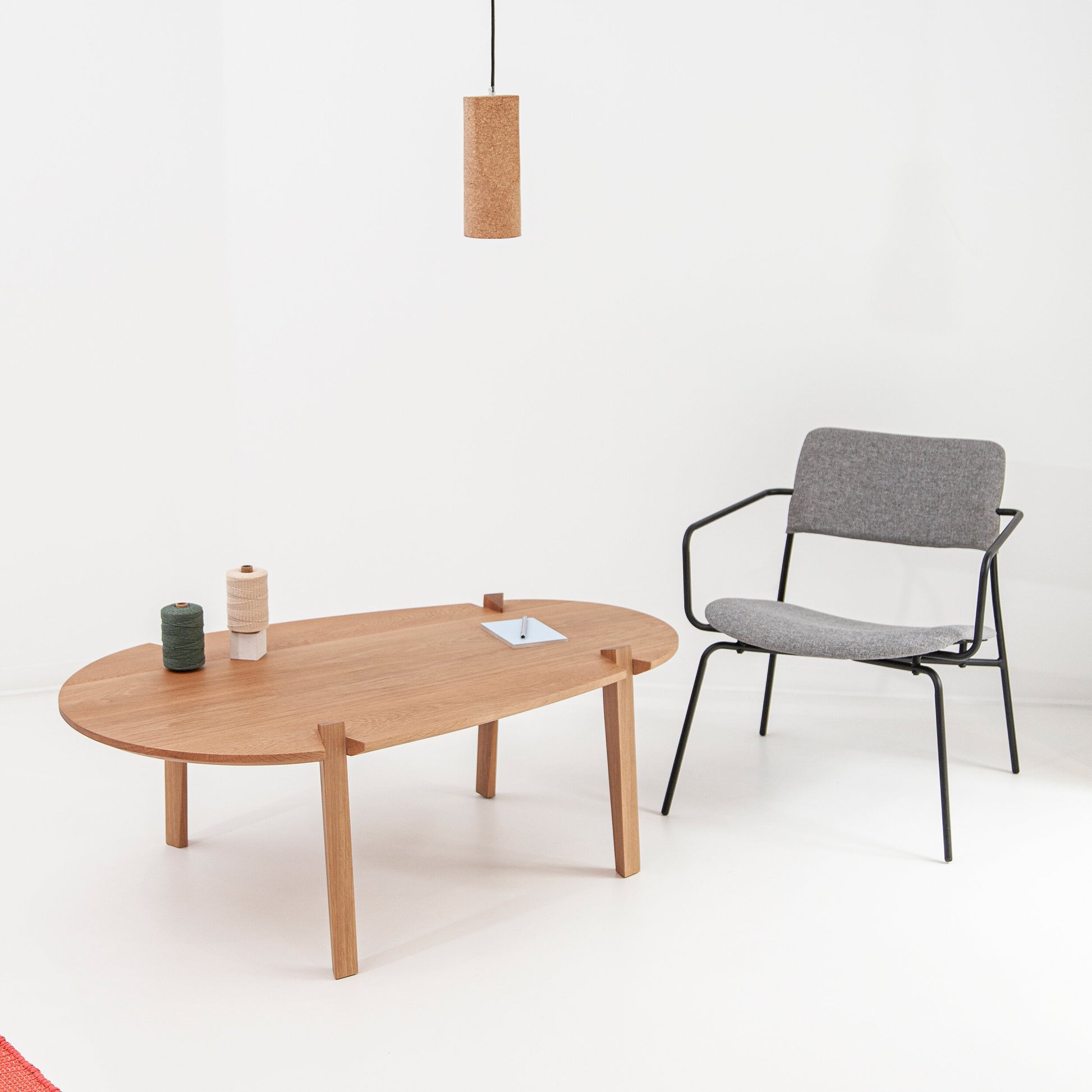 Cátia Moura Fenda coffee table with sleek wooden design and modern minimalist style, shown from a top angle.