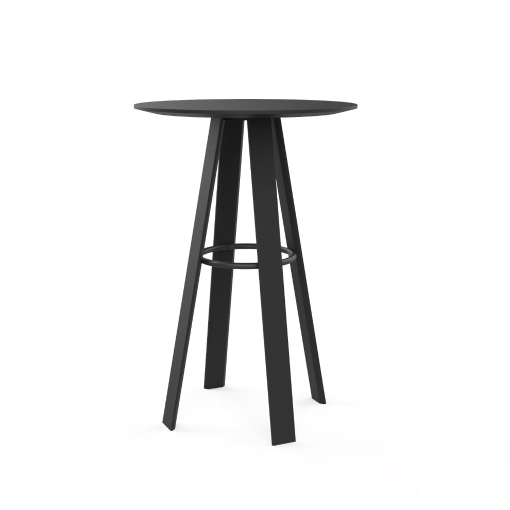 Porventura LINEAR table with a round top, showcasing a sleek, modern design and smooth surface in a well-lit setting.