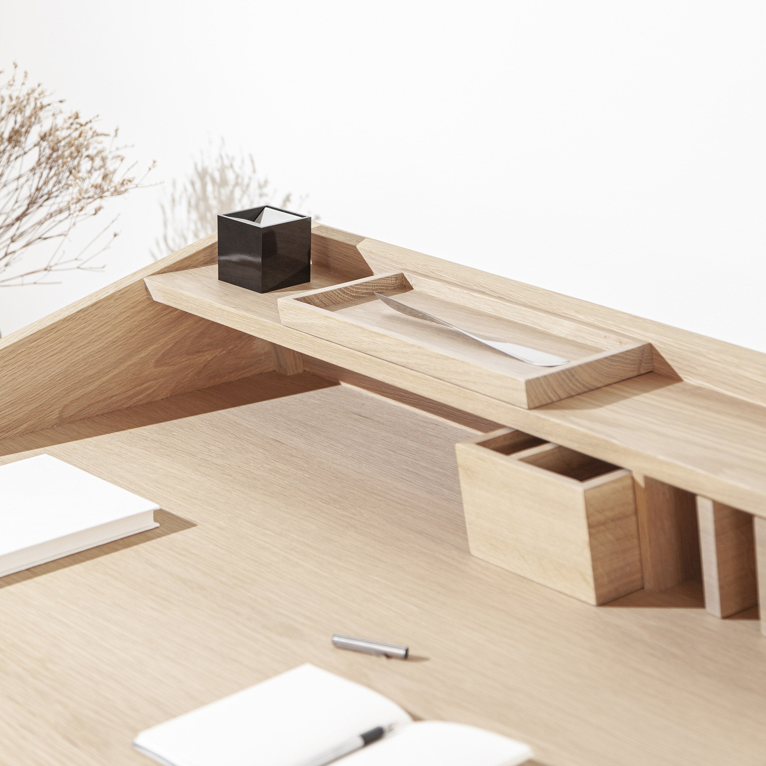 Elegant wooden Torta table by Miguel Soeiro with a smooth surface and sturdy legs, designed for modern dining or living spaces.