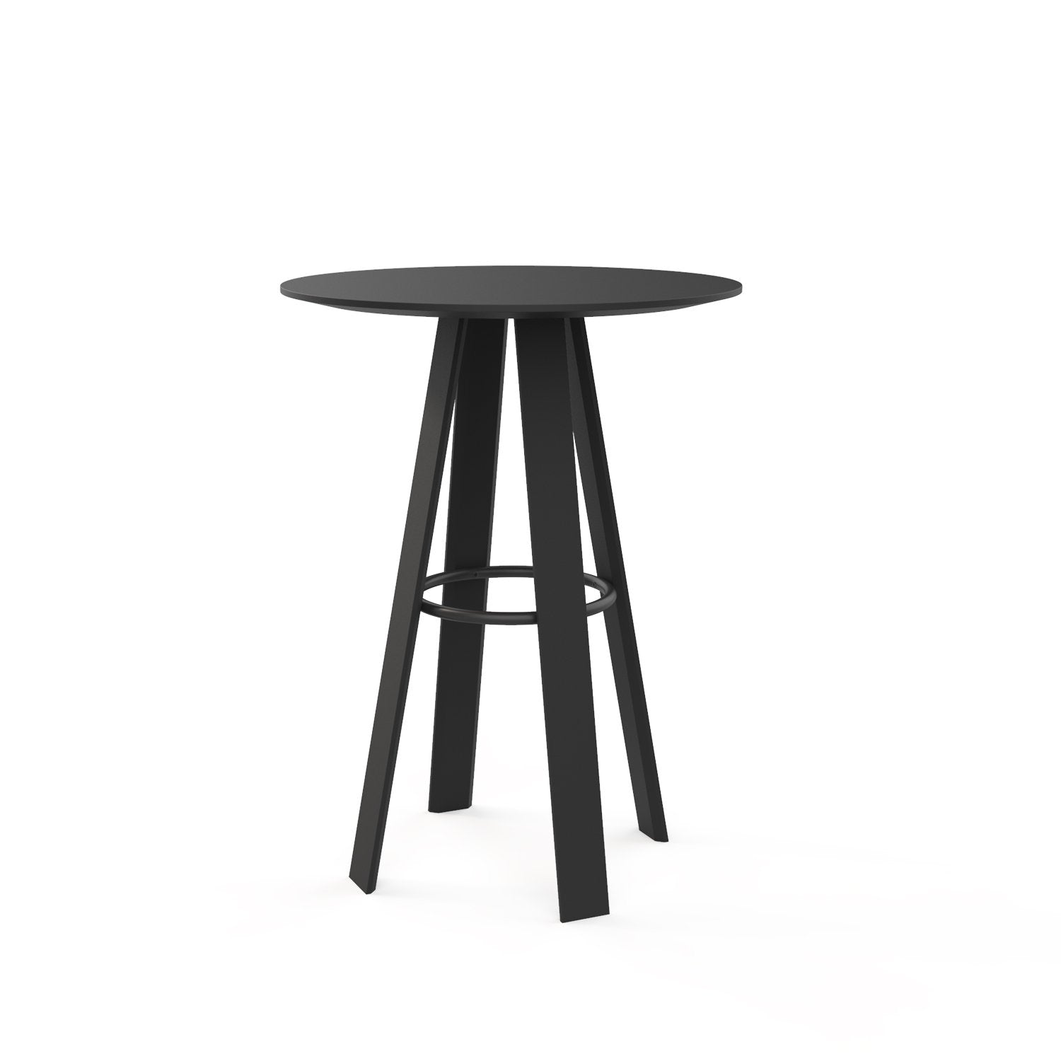 A mesa redonda linear Porventura apresenta um design elegante e moderno, com uma superfície lisa e pés robustos para uma utilização versátil.